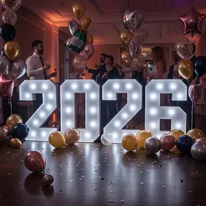 4 pcs 3FT  Marquee Light Up Number for Class of 2026 Back to School Party 2026 Graduation Party Decorations, Mosaic Number Sign for 2026 New Year Christmas Birthday Anniversary Party Decorations White Number 2026 Graduation Decorations Party Supplies