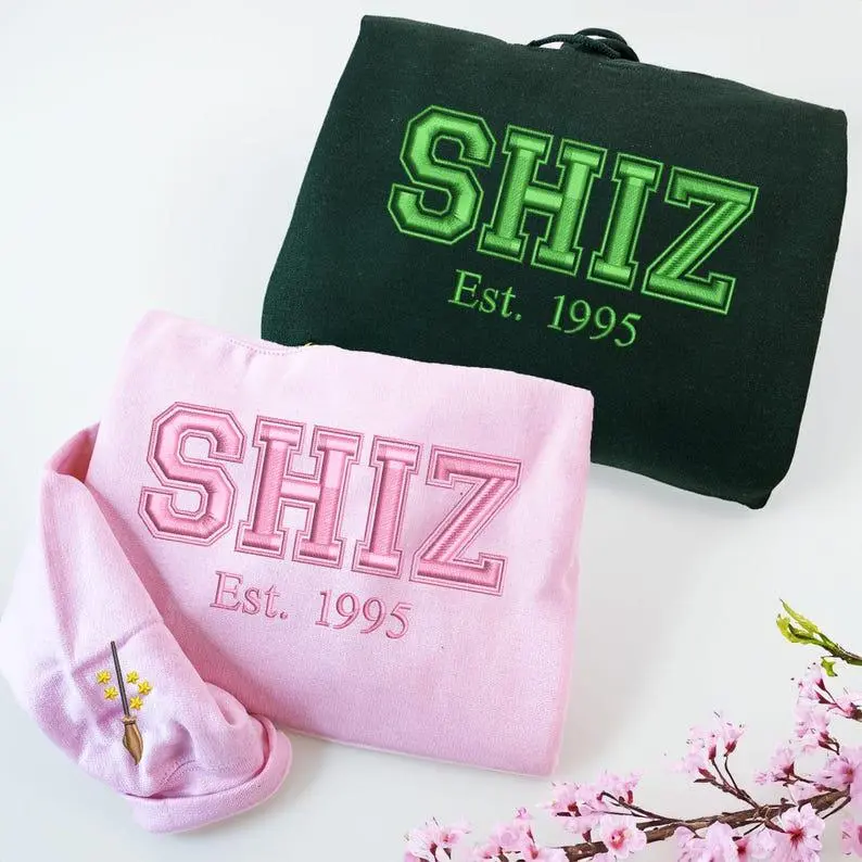 Shiz Sweatshirt Hoodie Embroidered Wickeds Movie, Wizard Shiz University Shirt, Defying Gravitiy Shirt, Best Wickeds Merch Movie Lover Gift