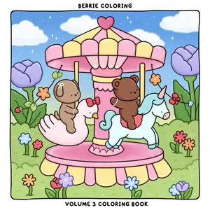 Berrie Coloring Volume 3: Cute and Cozy Coloring Book for Adults & Kids Featuring Easy to Color Animal Illustrations and Adorable Scenes, Adult Coloring Books