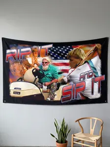 John Daly Golf America 4th Of July Tapestry, Grip It And Rip It Golf Flag, America Golf Flag