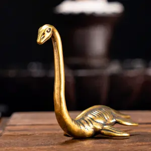 Vintage-Inspired Solid Brass Loch Ness Monster Collectible Figurines (1pc) - Desk & Scene Decoration Art Piece, Ideal Gift for Mystical Enthusiasts, No Power Needed