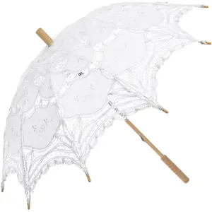 Lace parasol umbrella vintage wedding bridal lace umbrella for decoration photo tea party 32 inch adult size
