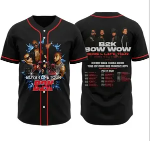 B2K Bow Wow Boys 4 Life Tour 2026 Jersey, Concert Merch, Vintage Hip Hop Graphic Baseball Jersey