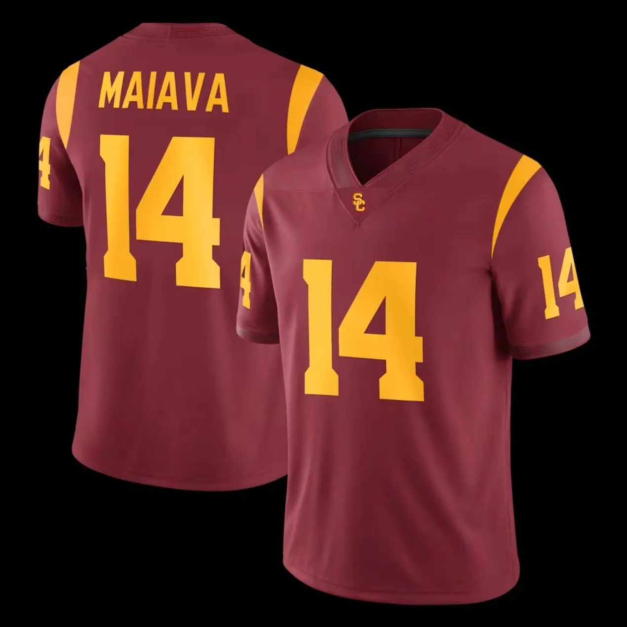 Unisex Football 14 Maiava USC TrojansTeam Game Football Jersey - Cardinal