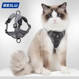 New cat leash vest-style pet harness, reflective, breathable, anti-escape, for walking small dogs and cats,summervibes