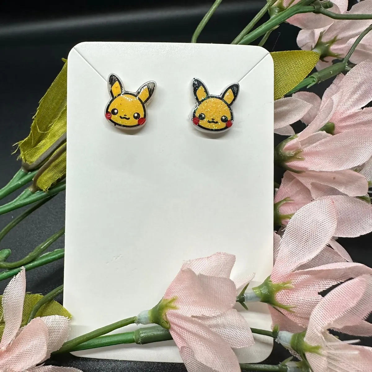 Yellow Electric Mouse Stud Earrings