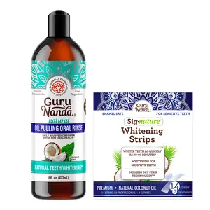 Supreme Minty White - GuruNanda 16oz Cocomint + Whitening Strips