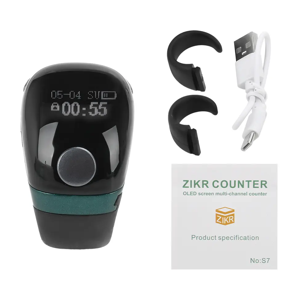 Electronic Digital Tally Counter Smart Ring Point Marker Row Finger Counter Type-C Charging Ring Holder Mini Stitch Counter
