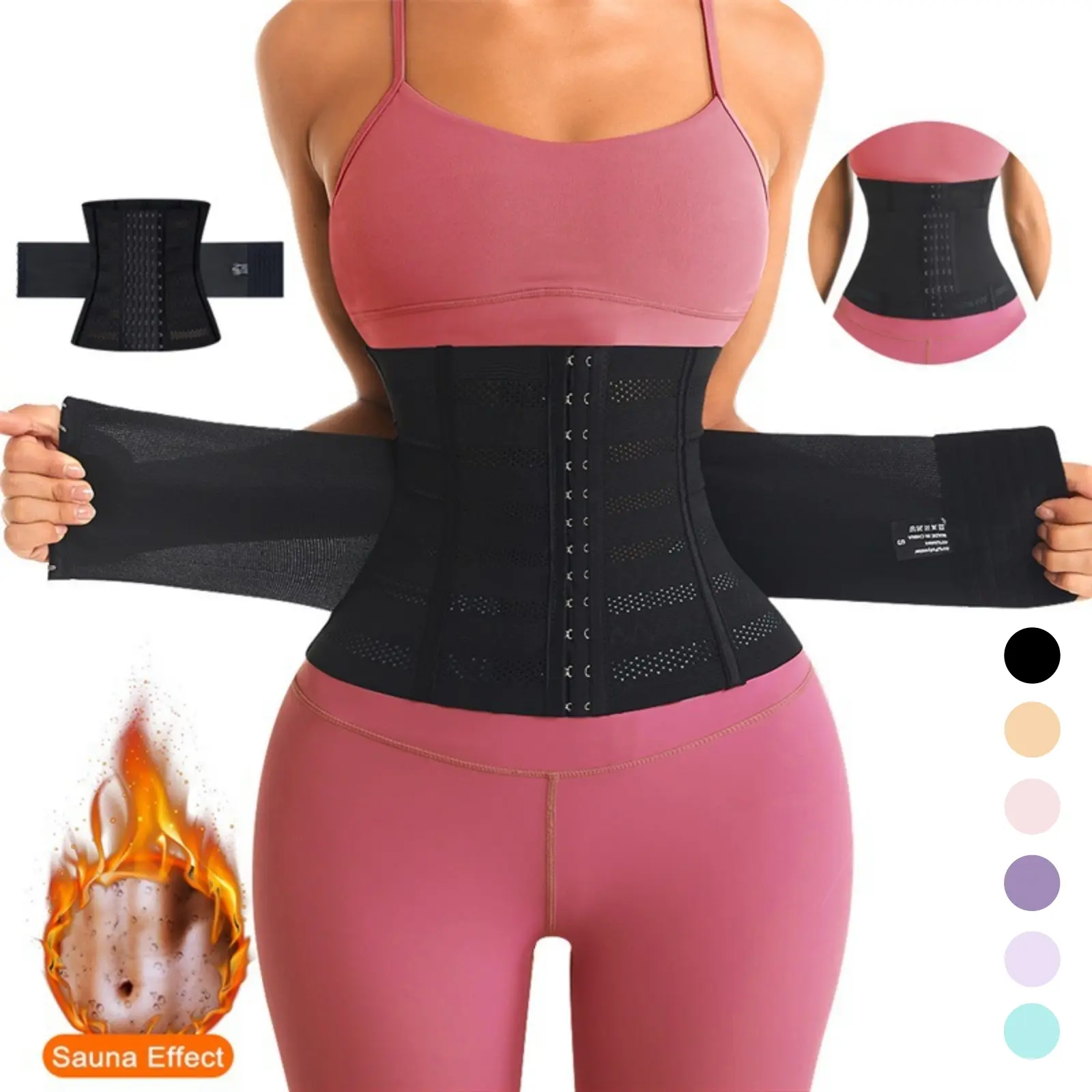 Sports Waist Trainer Belt Compression ,Breathable Mesh Sweat Band Strong Tummy Shaper Corset for Yoga Fitness Sport Daily Wear