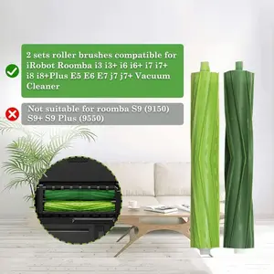 2-Pack Rubber Roller Brushes for iRobot Roomba E, I & J Series – Compatible with I3, I6, I7, I8, E5, E6, E7, J7 (7150), J7+ (7550) Vacuum Cleaners