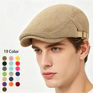 Unisex Breathable Mesh Adjustable Flat Cap - Hats for Women, Newsboy Beret, Ivy Irish Driver Cap, Vintage Fedora for Summer Fishing (Sports & Outdoor Accessory)