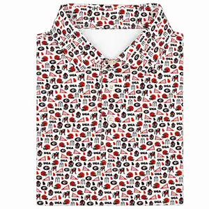 Bulldogs Men’s Polo Shirt with Vintage Allover Print for Golf, Tailgates, and Fan Wear