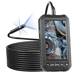 【DealsForYouDays】VEVOR Endoscope Camera with Light, Triple Lens Industrial Borescope, 5" Screen 1080P Inspection Camera, 8 + 2 Lights, IP67 Waterproof Snake Camera for Automotive, Plumbing (16.4FT Cable, 32GB Card)