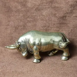 Vintage Bronze Bull Statue 1pc/2pc, Wall Street Bull Sculpture for Home Office Western Decor, Collectible Animal Figurine for Christmas Easter Halloween