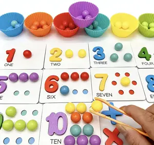 Montessori Math Clips Toy for Number & Counting Practice Preschool & Homeschool Teaching Aid Colorful Puzzle Clips Enhance Cognitive Motor Skills Safe