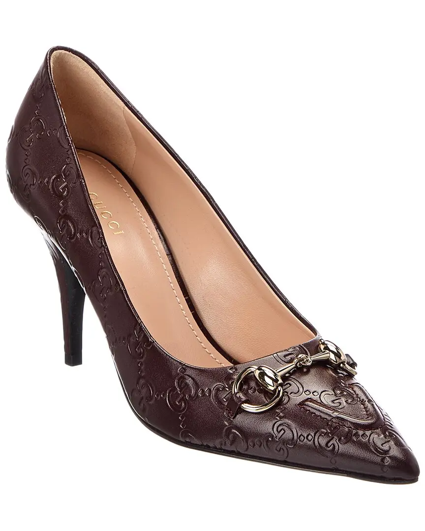 Gucci 90 GG Horsebit Leather Pump