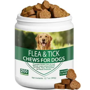 Flea & Tick + Itch Relief for Dogs Chewables Natural Dog Flea and Tick Support Chews for All Breeds & Ages Chicken Flavor 200 Count
