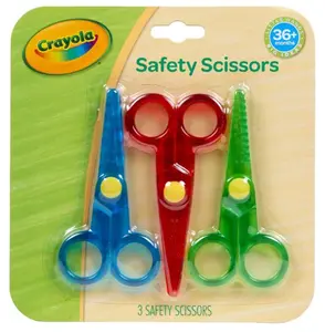 Crayola Toddler Safety Scissors (3pk), Blunt Tip Training Scissors for Preschool Learning Activities, Right & Left Handed, Toddler Arts & Crafts Essentials