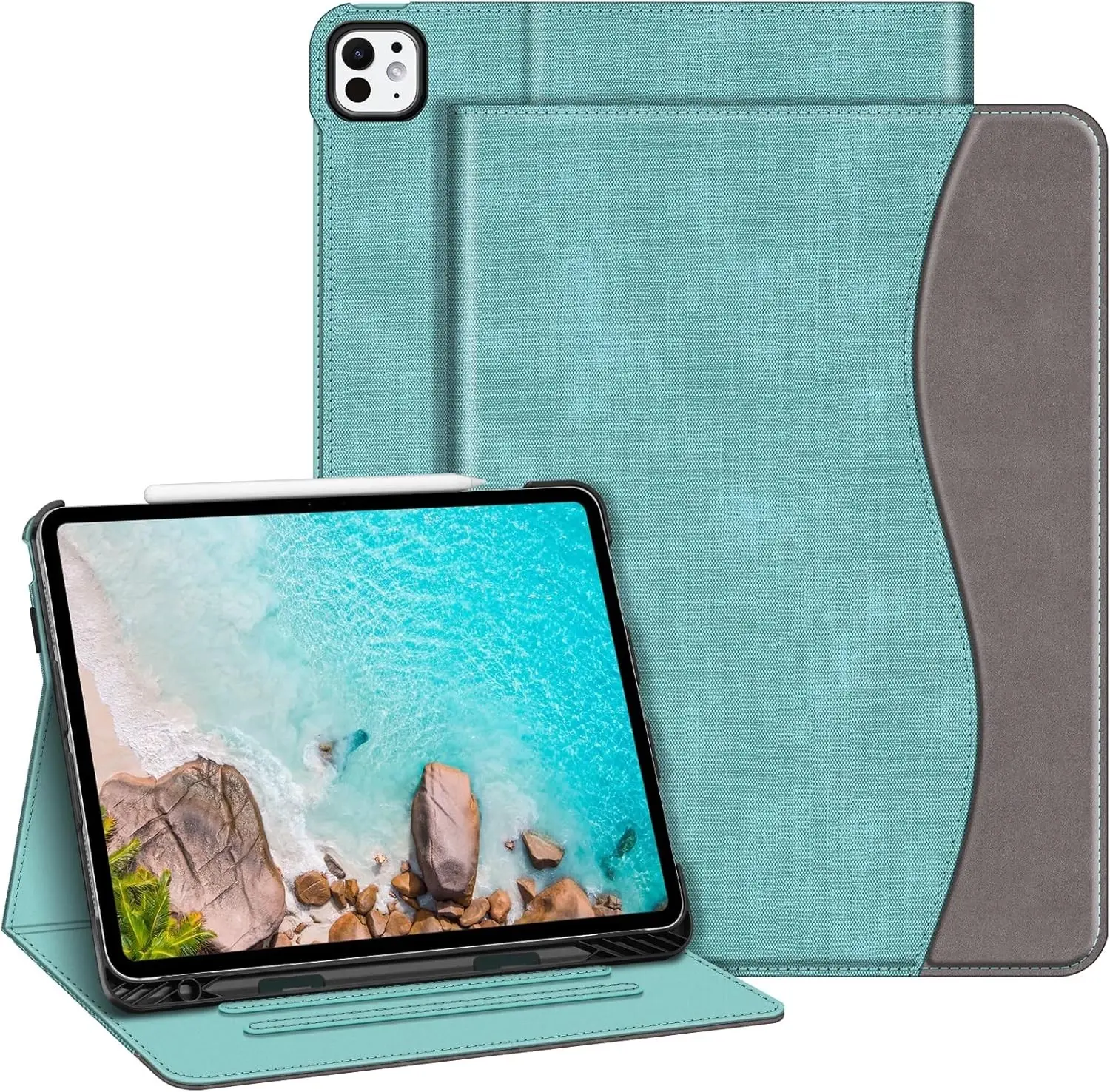 (Ipad Case) Folio Case for iPad Pro 13-inch (M5) 2025 / (M4) 2024 Multi-Angle Stand Cover