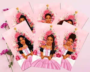 6 Cards - African American Christmas Greeting Cards - Christmas Card - Holiday Greeting Card
