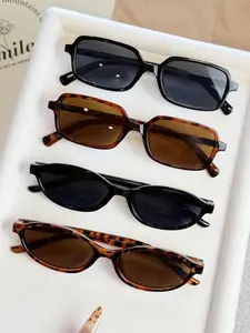 4 Pairs Y2K Trendy Small Frame Glasses, Unisex Retro Classic Style, Durable Streetwear Accessories for Daily Wear, Parties, Gifts, Trendy Casual Sunglasses