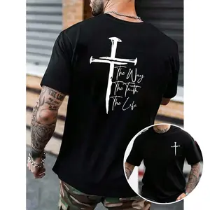 The Way The Truth The Life T-Shirt | Hand Drawn Cross Graphic Tee | Christian Faith Shirt | Religious Gift Idea | Casual Streetwear | TikTok Trending Tee