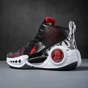 Men's Basketball Shoes with Pattern Design, Shock Absorption and Breathable Function