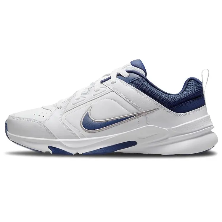 Nike Defy All Day Sporty Low-Top Unisex Training Dad Sneakers, White with Blue & Silver Swoosh