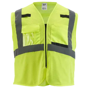 Milwaukee 48-73-5113 Class 2 High Visibility Yellow Mesh Safety Vest - 2XL/3XL