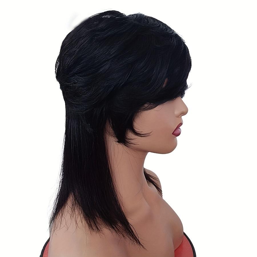 Short Pixie Cut Synthetic Wigs With Bangs For Women COS WIG Mullet Wig Fashionable For Daily Use Party