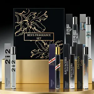 6PACK/7.1oz Men's Cologne Gift Box Set | 5%-8% Fragrance Oil Concentration | Portable Mini Travel Perfumes for Him | Elegant Scent Assortment in Beautiful Packaging, Perfect Birthday Anniversary Father's Day Present