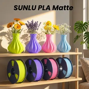 SUNLU Matte Series 3D Printing Filament | PLA/HighSpeed PLA/HighSpeed PETG/Dual-Color Optional | No Drawing, No Plugging | Minimal Matte Texture, Unlimited Creation | Color Aesthetics, First Choice for Beginners