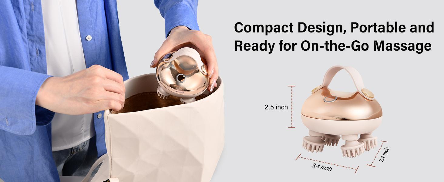 Cordless Scalp Massager Hair Growth with 3 kneading Modes,Waterproof Head Massager with 8 Claws for Deep Cleansing,Head Scratcher,Body Massager for Stress Relief, Cat Massager Tissue