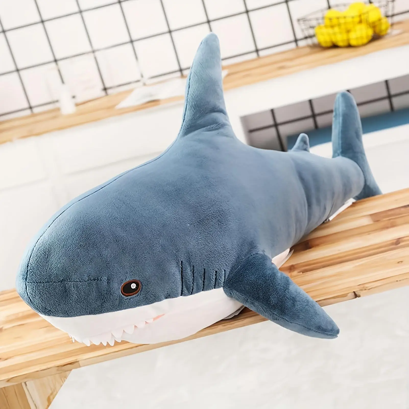 Cartoon Shark Design Plush Toy, Cute Fun Stuffed Shark Plush Toy, Soft and Comfy Plush Toys for Kids and Adults, Cute Gifts for Children