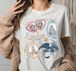 Epic Universe Shirt 2026 Family Park Trip Tee Mario Luigi Toothless Dragon Shirt Gift Universal Orlando Vacation Matching Tee for Kids Adult M1F