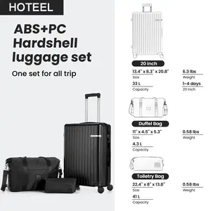 Carry on Luggage Sets 5 Piece ABS PC Suitcases with Wheels Hardshell 20/24/28 inch Luggage with Duffel Bag Travel Bag