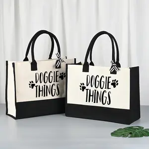 Doggie Things Printed Handbag, Fashionable Pattern Shoulder Bag, Lightweight Shopping Bag, Suitable for Travel Commuting, Fashion Tote Bag