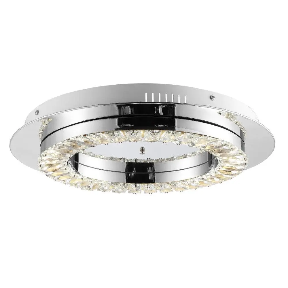 JONATHAN Y Cristal Contemporary Integrated Iron-Artificial Crystal Glam LED Flush Mount Decorative Lights - Bling Lamp Decor, Aesthetic Ceiling Lighting for Living Room, Bedroom, Artificial Crystal Ceiling Lighting