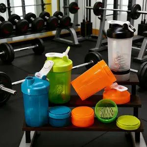 Wave Sip 16oz protein shaker bottle, Sports bottle with mixing ball, leak proof shaker cup with storage compartments for protein powder and supplements, gym shaker for smoothies, pre workout and meal replacement drinks, flip top lid, easy to clean reusa
