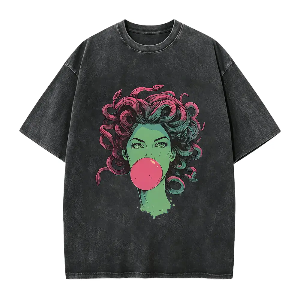 [Medusa Print Tank Top] Bubblegum Medusa Print Tank Top - Vintage Mythical Style Sleeveless Top - Cool Trendy T-Shirt - Summer 2026 New Vacation Style Clothing