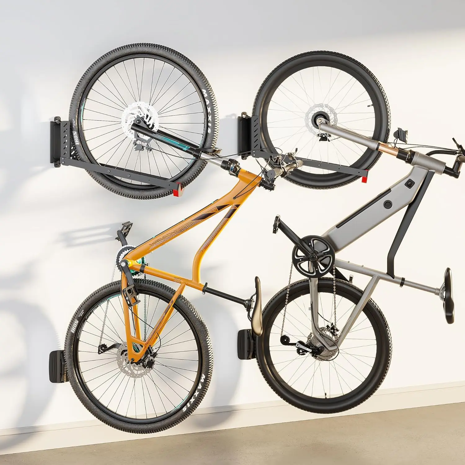 monTEK Swivel Bike Wall Mount, No Heavy Lifting Required Bike Wall Mount, Bike Hangers for Garage, Space-Saving Bike Rack Garage, Easy to Load and Unload, Bike Hanger Can Hold Up to 77 lbs