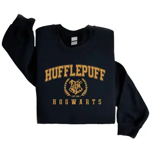 Hufflepuff Embroidered Sweatshirt, Wizard World Alumni Embroidered Crewneck