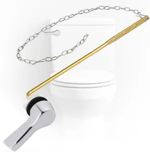 Universal Metal Toilet Handle Replacement Kit, Front Mount Toilet Flush Handle Replacement Compatible with Kohler,  Standard, TOTO, Mansfield, Solid Brass, Chrome