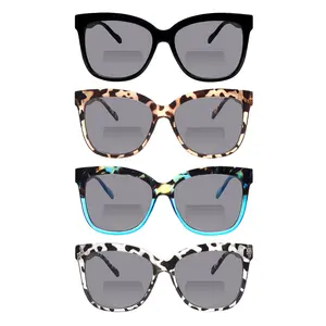 4 Pack Bifocal Blue Light Blocking Sunglasses UV Protection Lightweight Adjustable Spring Hinges Oversized Frame HD Lenses for Daily Use