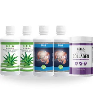 Bella All Natural Kit - 2 Aloe Vera Juice, 2 Liver Support Liquid, 2 Collagen Powder