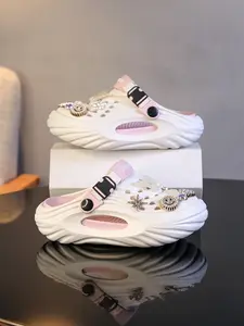 DIY Holey Shoes, Summer Unisex Thick Sole Anti-Slip Sandals, Adjustable Velcro, Breathable Outdoor Beach Shoes, All Seasons
