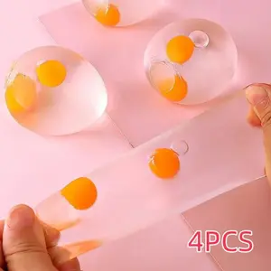 Children's egg yolk ball, transparent soft elastic egg yolk fun squeeze toy, relieves anxiety, suitable for children and adults, birthday party gift