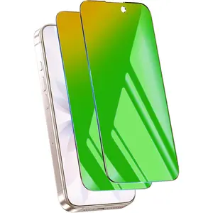2 Pack for  17  Screen Protector Tempered Glass 6.3 inch Private Protective Film Anti-Blue Light Anti Spy No-Bubble Gradient Green [ Clarity]