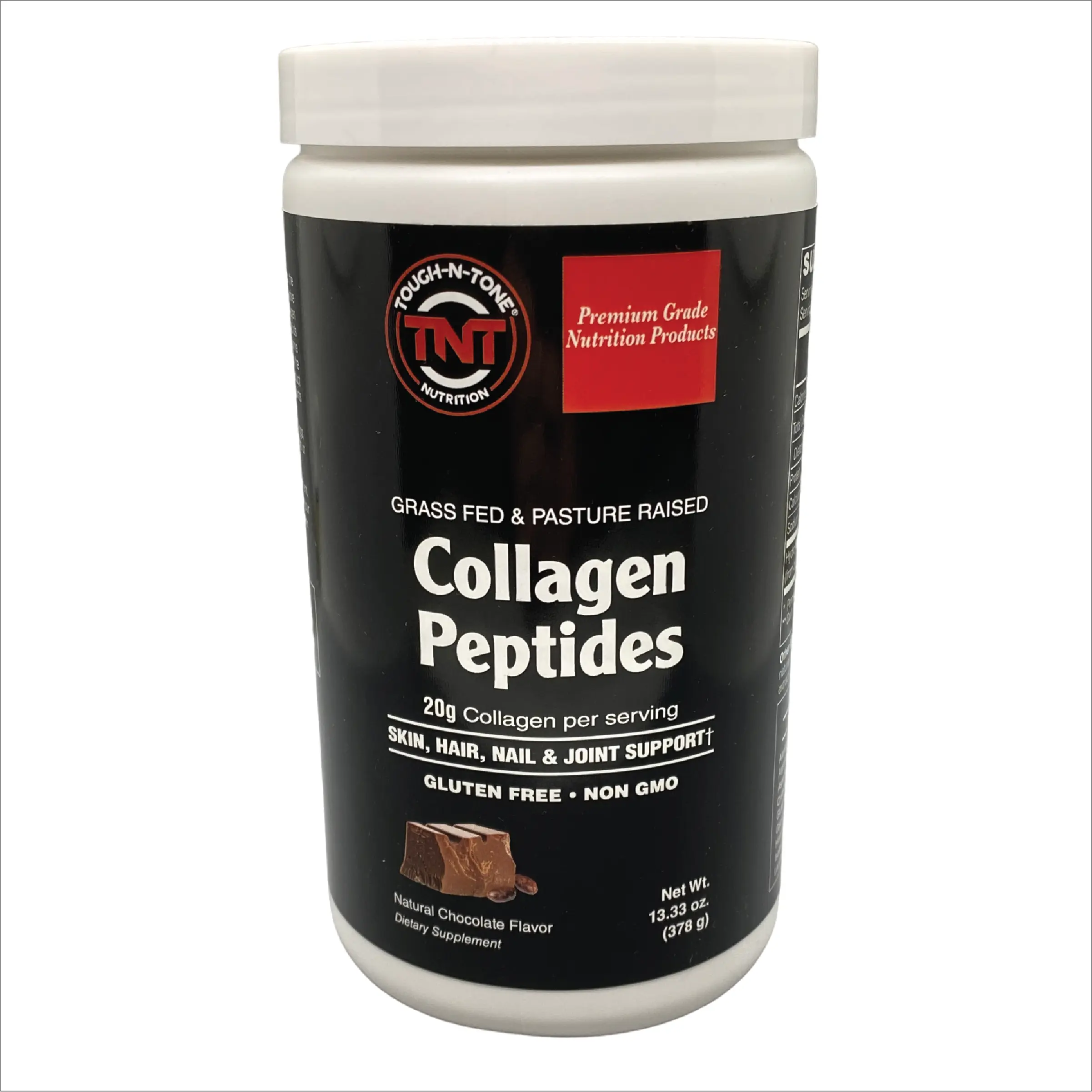 TOUGH-N-TONE Collagen Peptides Powder Chocolate, Premium Grade Nutrition Non-GMO No Gluten, Dairy or Soy. Edible Amino Healthcare Dietary
