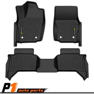 TPE Car Floor Mats | For 24-25 Toyota Tacoma | TPE All-Weather Protection | Waterproof & Easy Clean Rubber Liners | Anti-slip Mats